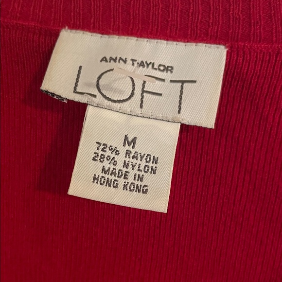 LOFT Cherry Red Knit Top - Picture 3 of 3